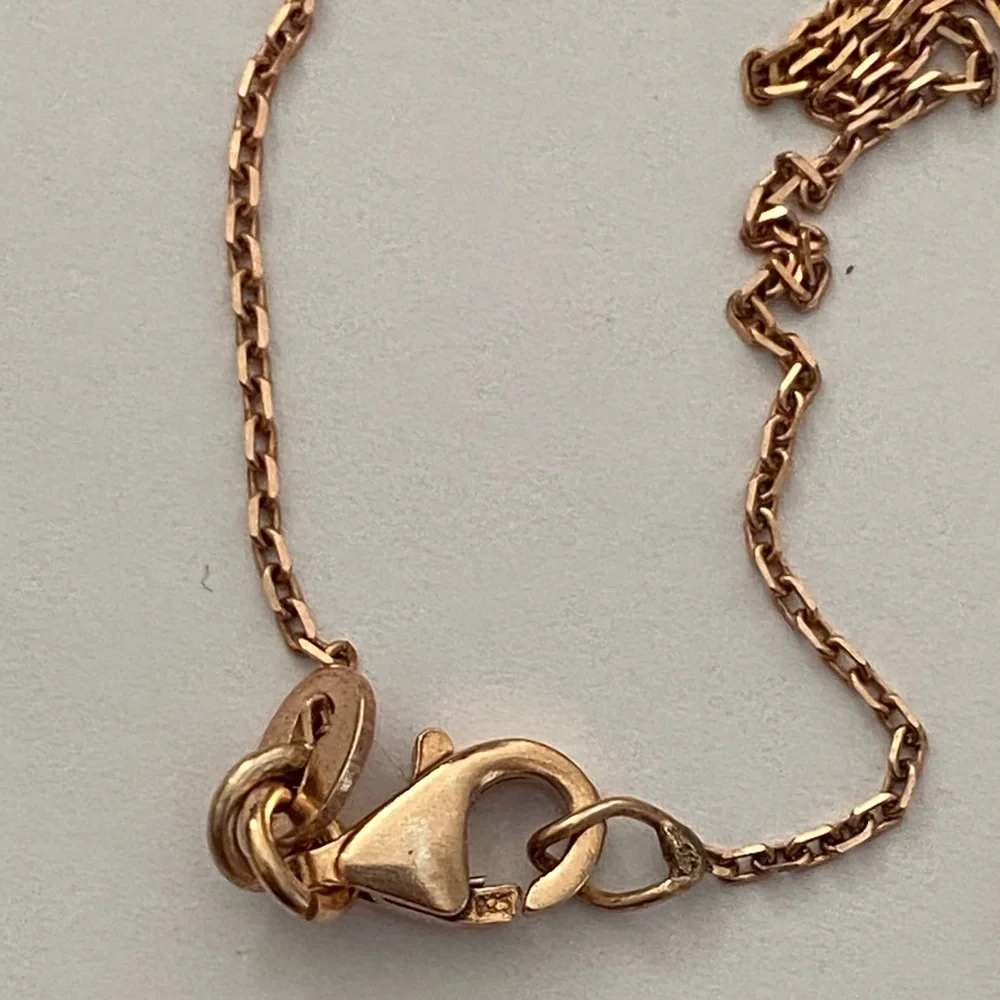 925 Silver cross necklace cz stones 14K rose gold plated